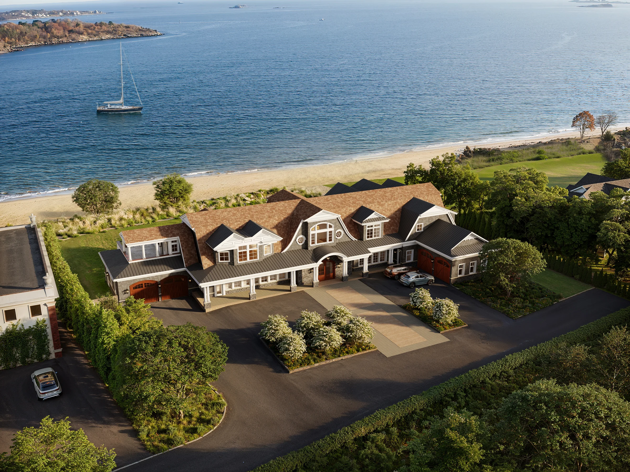 Aerial view of the 63 West waterfront property